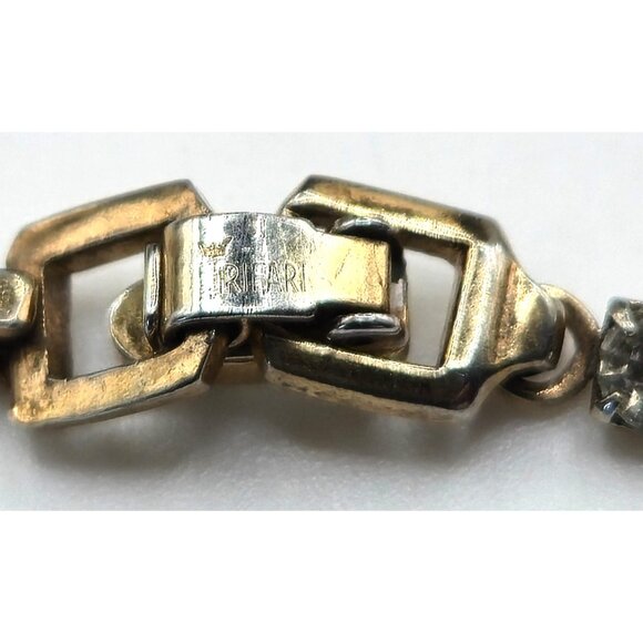 Vintage ALFRED PHILLIPE Crown Trifari Necklace – Patent Pending, Rhinestone Drop - Picture 5 of 8